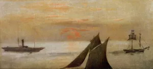 Boats at Sea, Sunset